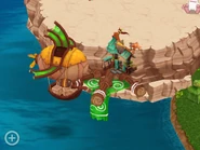 The Skyship during Christmas 2017, mistakenly using the old Continent model from before the Skyship released.