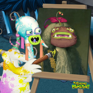 Screemu painting a picture of Maulch
