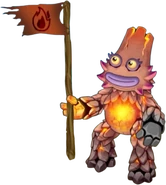 Kayna holding a flag