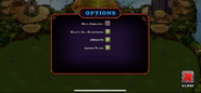 Options menu