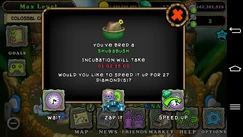 New pop-up after finishing a breeding