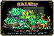 33% More in All Diamond Packs (January 15)