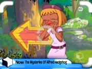 Without anyone else knowing, Cynthia switches the sign's direction!