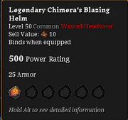 Legendary chimera's blazing helm