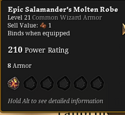 Epic salamander molten robe