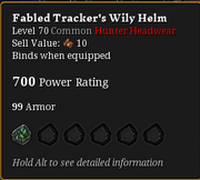 Fabled tracker's wily helm