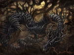 Nidhogg chewing on Yggdrasil