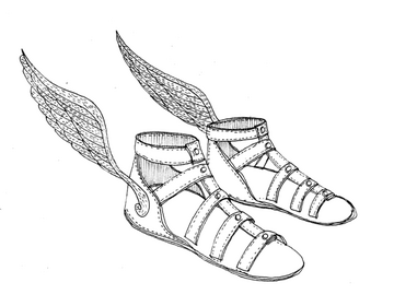 Ancient greek top winged sandals