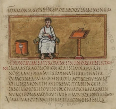 A 5th-century portrait of Virgil from Folio 14 recto of the Vergilius Romanus