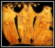 Depiction of a Horae triad on a vase