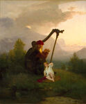 King Heimir and Áslaug. Painting by August Malmström (1856).