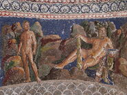 Hercules og Iolaus mosaik - Anzio Nymphaeum