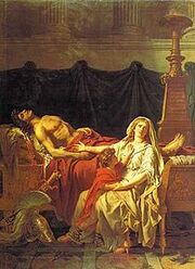 Andromache and her son mourn Hector