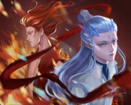 Adult Nezha and Ao Bing in the 2019 animated film.