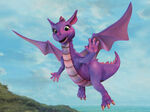 Penelope, a dragon in Barbie as Rapunzel.