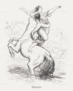 Centaur kidnapping a human female.