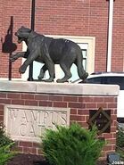 A sculpture of the Wampus cat in Conway, AR, which is the mascot of the local Junior High school.