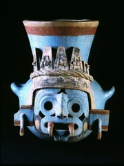 a vase representing the head of tlaloc which was used to store rain water