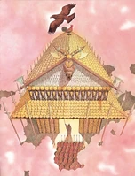 The detail pf Valhöll's front by Giovanni Caselli.