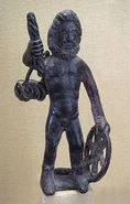 Gallo-Roman Figurine of Jupiter-Taranis (Celtic wheel god), Le Chatelet Gourzon, Haute Marne, France