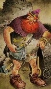 Sigo Paolini.jpg (55 KB) Modern depiction of Dagda in the Tarot of Druids by Bepi Vigna, artwork by Severino Baraldi and Antonio Lupatelli. He is seen carrying his Harp Uaithne and a hammer and pot.