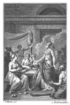 Athena and Arachne, Engraving by Guillaume T. de Villenave, from Les Métamorphoses d'Ovide (Paris, Didot 1806–07)