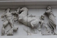 Helios on his chariot fighting a Giant, detail of the Gigantomachy frieze, Pergamon Altar, 2nd c. BC.