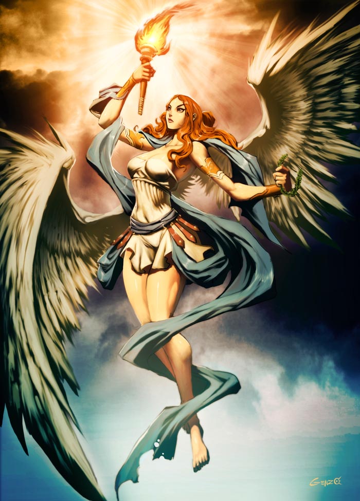 in greek mythology the winged goddess of victory