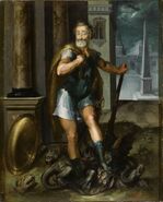 Henrik 4. og Herculeus terrassant l Hydre de Lerne cad La ligue Catholique Atelier Toussaint Dubreuil circa 1600