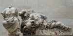 Three goddesses from the Parthenon east pediment, possibly Hestia, Dione, and Aphrodite. c. 435 BC[33]