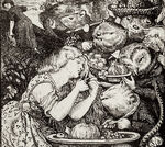 Dante Gabriel Rossetti, ‘Buy from us with a golden curl’ (detail), c. 1861-62, From "The Goblin Market" by Christina Rossetti