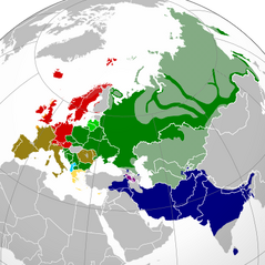 Indo-European branches map