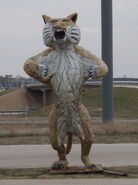 Scultpture of Itasca Highschool mascot, in Itasca, TX
