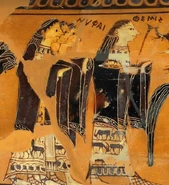 Themis depicted with nymphs.