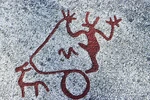 Þórr in his goat-drawn chariot at Tanum, Böhuslan, Sweden.