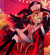 A depiction of Lucifer from the animated web series Hazbin Hotel, created by Vivienne Maree Medrano (2019-Present)