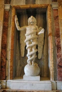 An Ahrimanus sculture of roman origin.