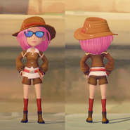 Meidi Traditional Garment Top, Meidi Traditional Garment Bottom, and Meidi Traditional Hat on a female character