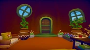 Inside the Pumpkin Room, with some furniture placed