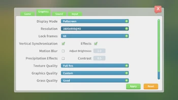 Menu - Graphics tab 1