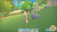 Quarrying rocks; items in toolbar are the drops from the rocks