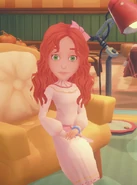 Ginger wearing the butterfly hairpin after being gifted one when she desired it