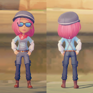 Worker's Suit, Worker's Overalls, and Worker's Hat on a female character