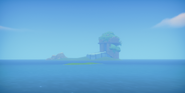 Island in skyline from Portia