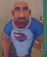 Paulie standing at his shop, Best Brother