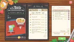 Restaurant menu