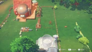 Coop near large and small planter for size comparision