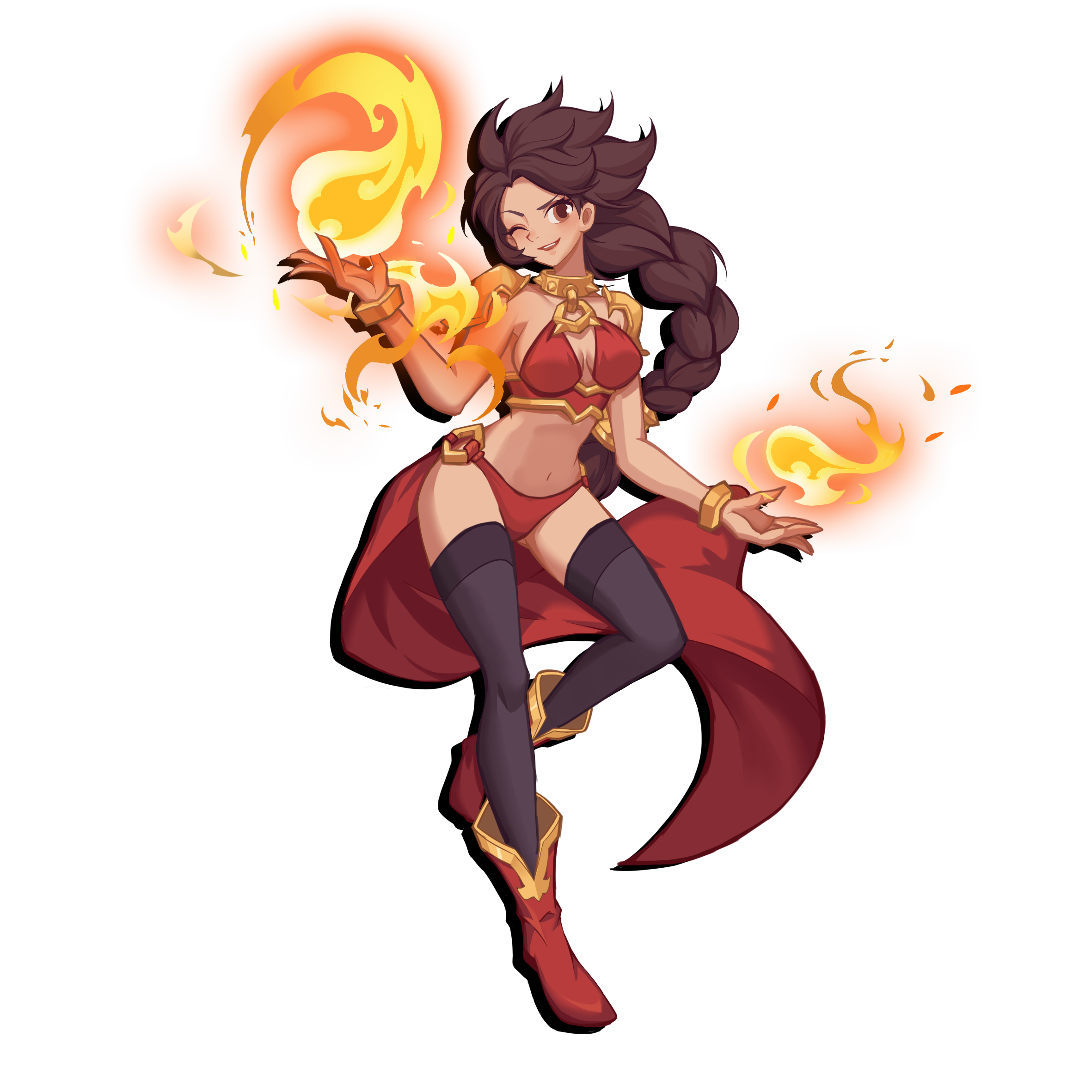 anime girl fire mage