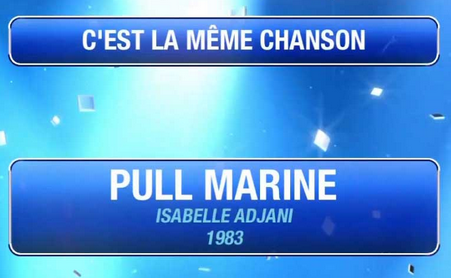 Pull bleu marine isabelle adjani 2025