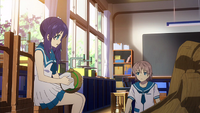 Chisaki and Kaname clean